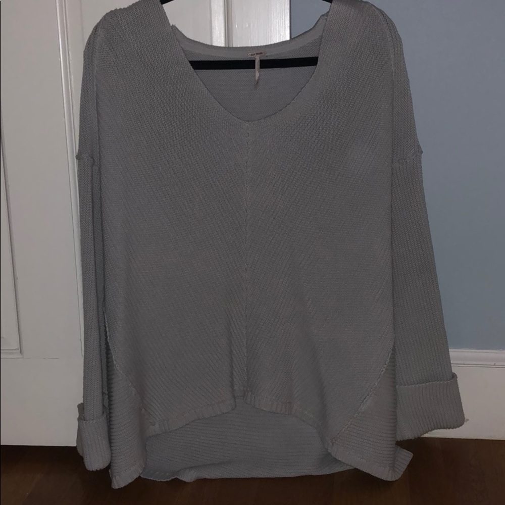 Grey pullover free people sweater